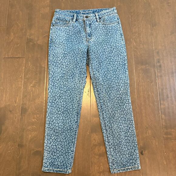 Tommy Bahama Jeans Women 4 Ankle Blue Leopard Skinny Boho Preppy Grunge Casual - Picture 1 of 16